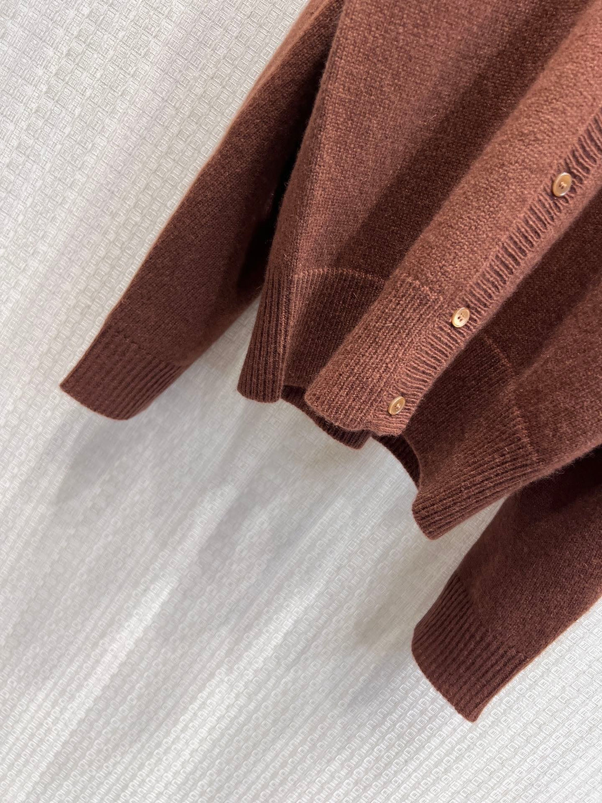 Miumiu 2026 Off-Shoulder Camisole Cardigan Caramel Cashmere 356940