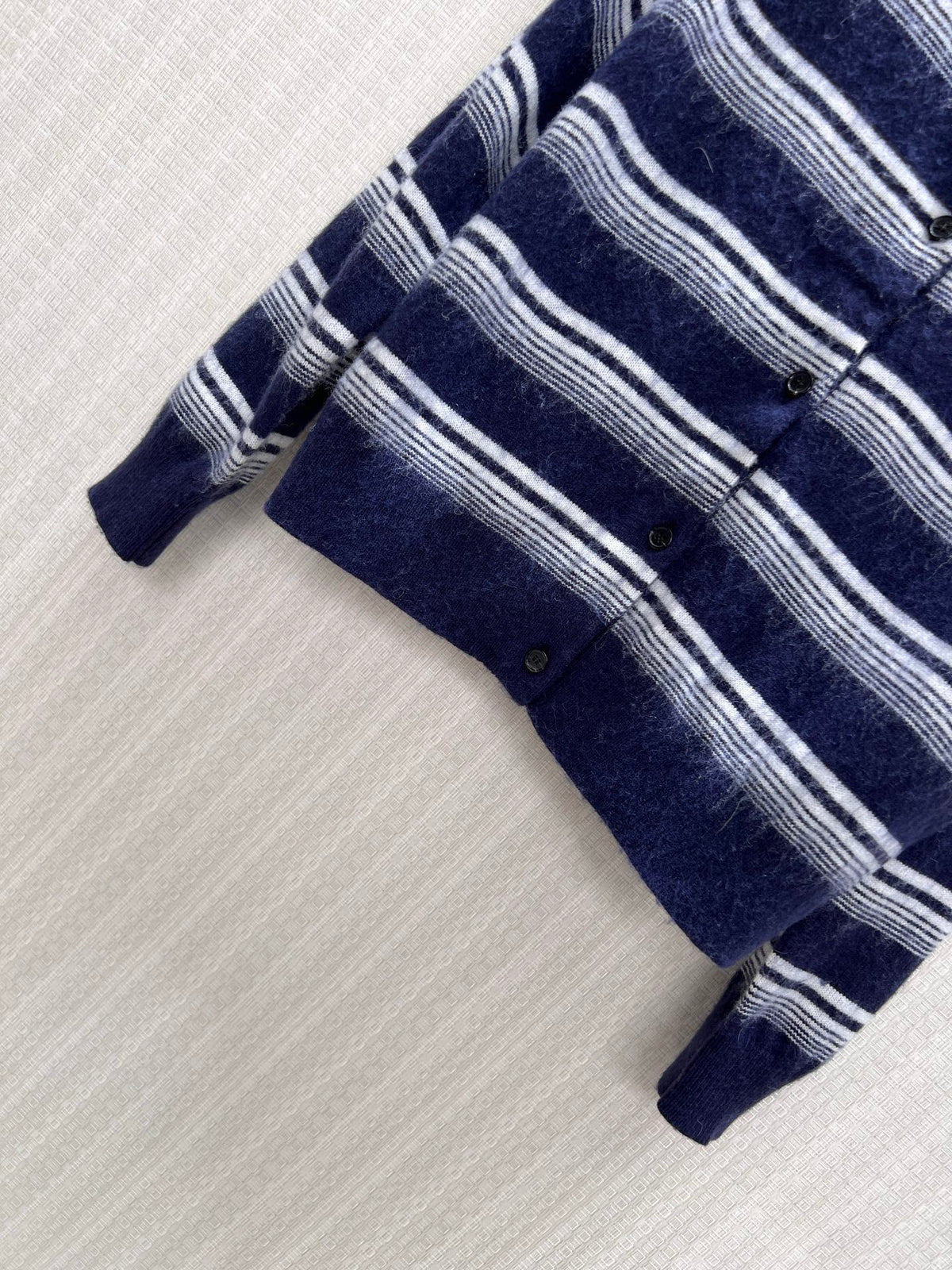 Miumiu 2026 Cardigan Navy Blue mix White Wool 425512