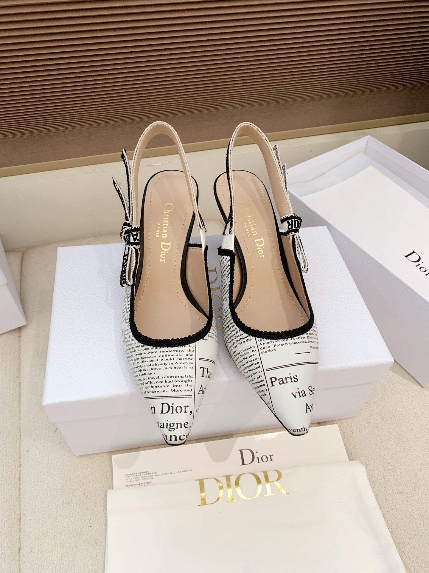 CD 26 Slingback 65 White Black Technology Fabric 614905