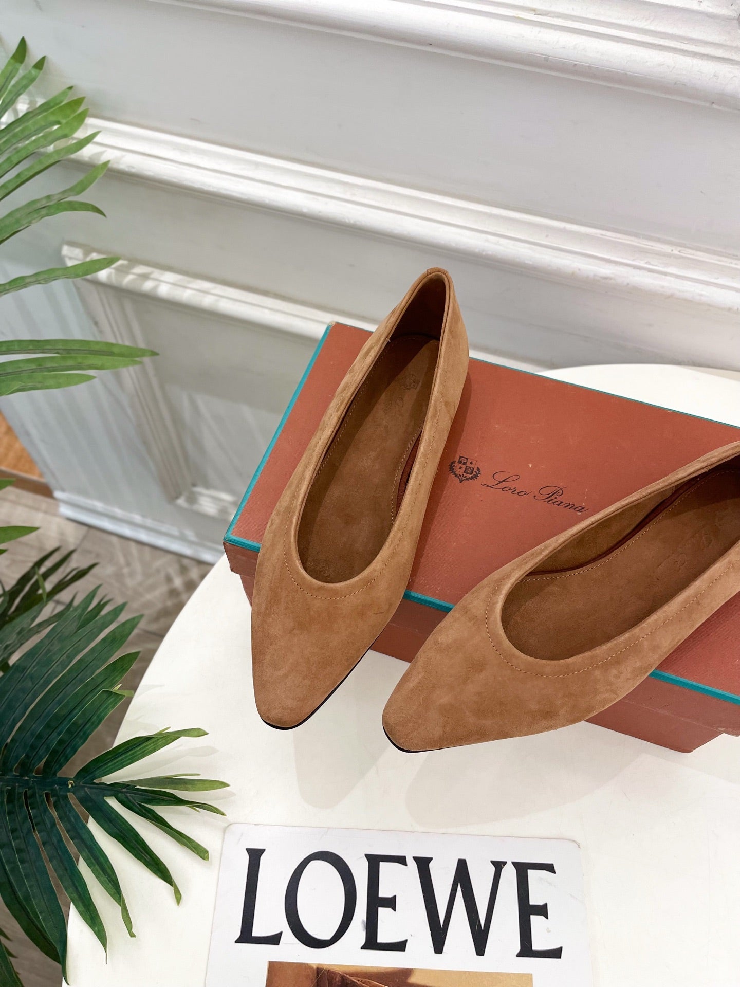 LP 26SS Ballet Flats Camel Brown Suede 587577
