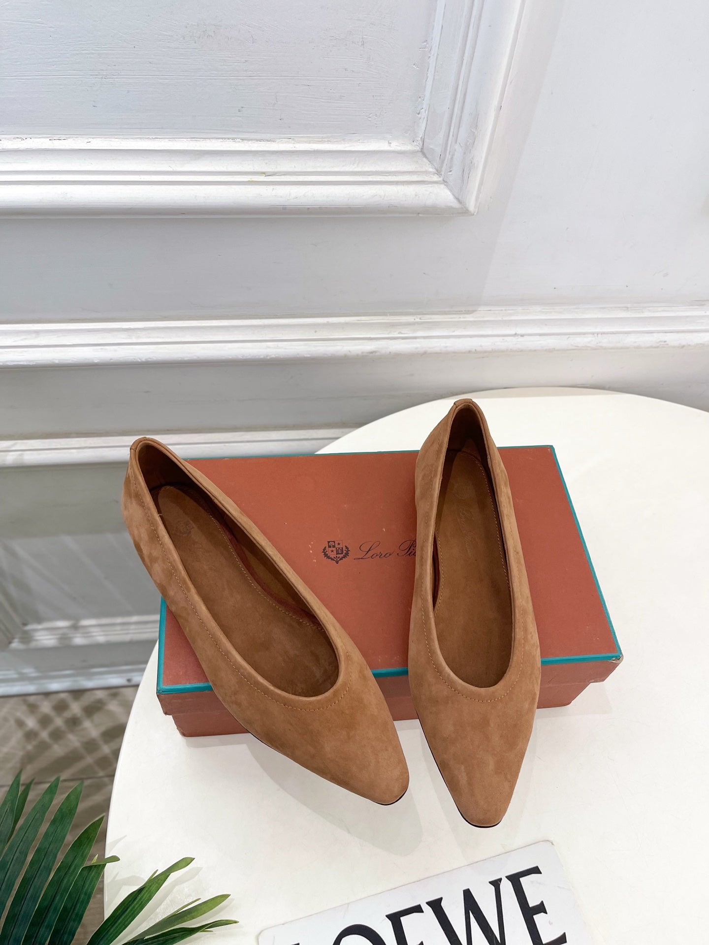 LP 26SS Ballet Flats Camel Brown Suede 587577