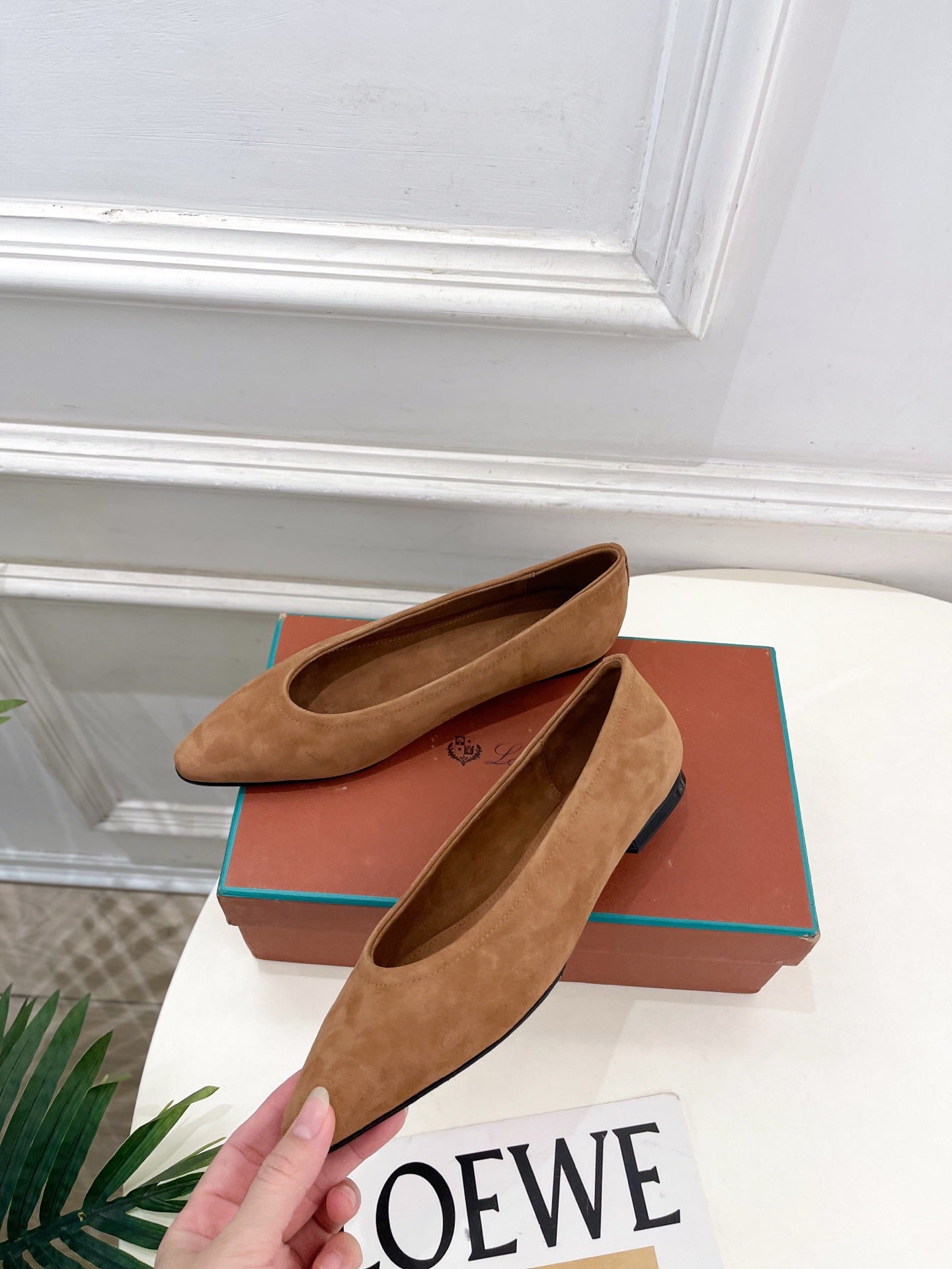 LP 26SS Ballet Flats Camel Brown Suede 587577