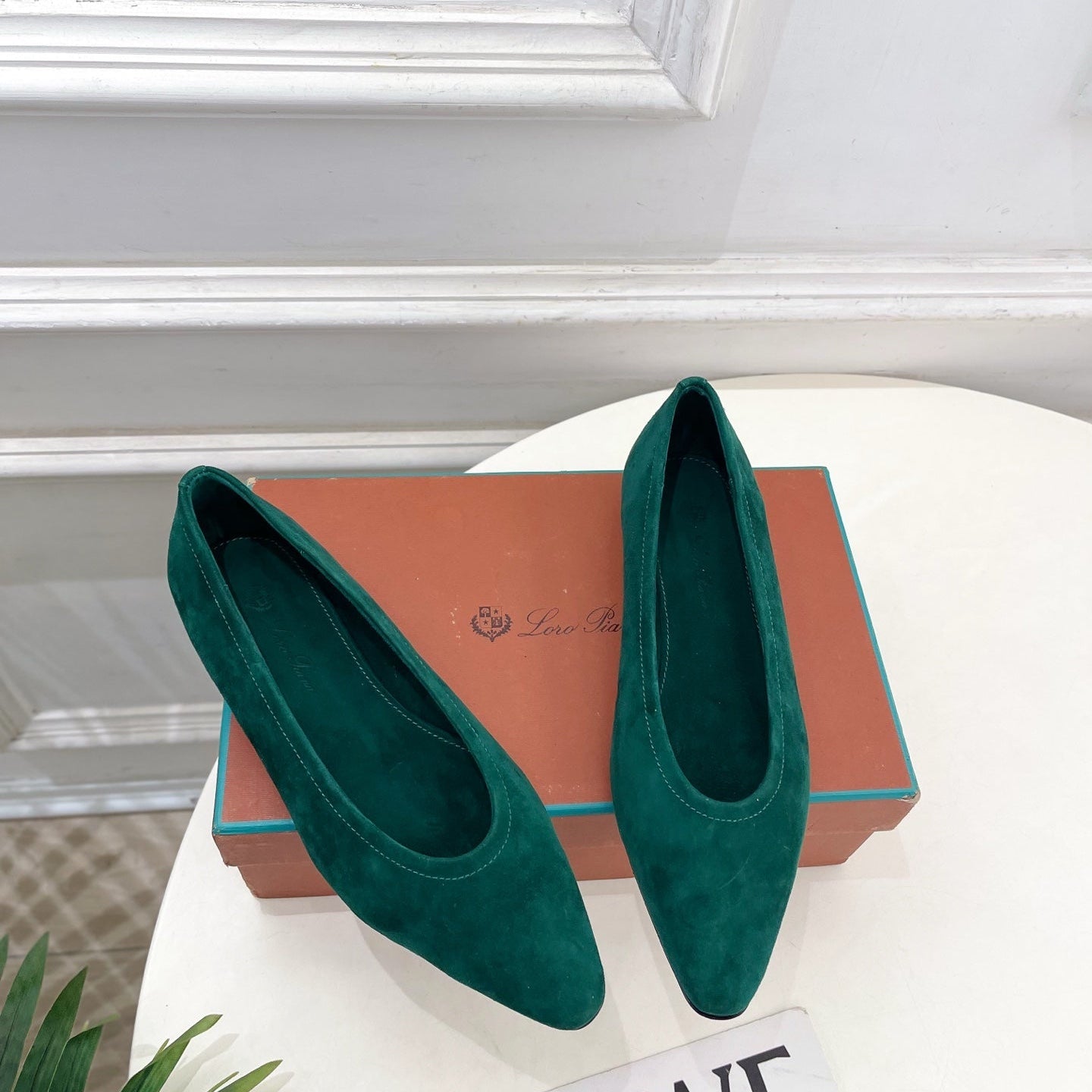 LP 26SS Ballet Flats Teal Green Suede 587578