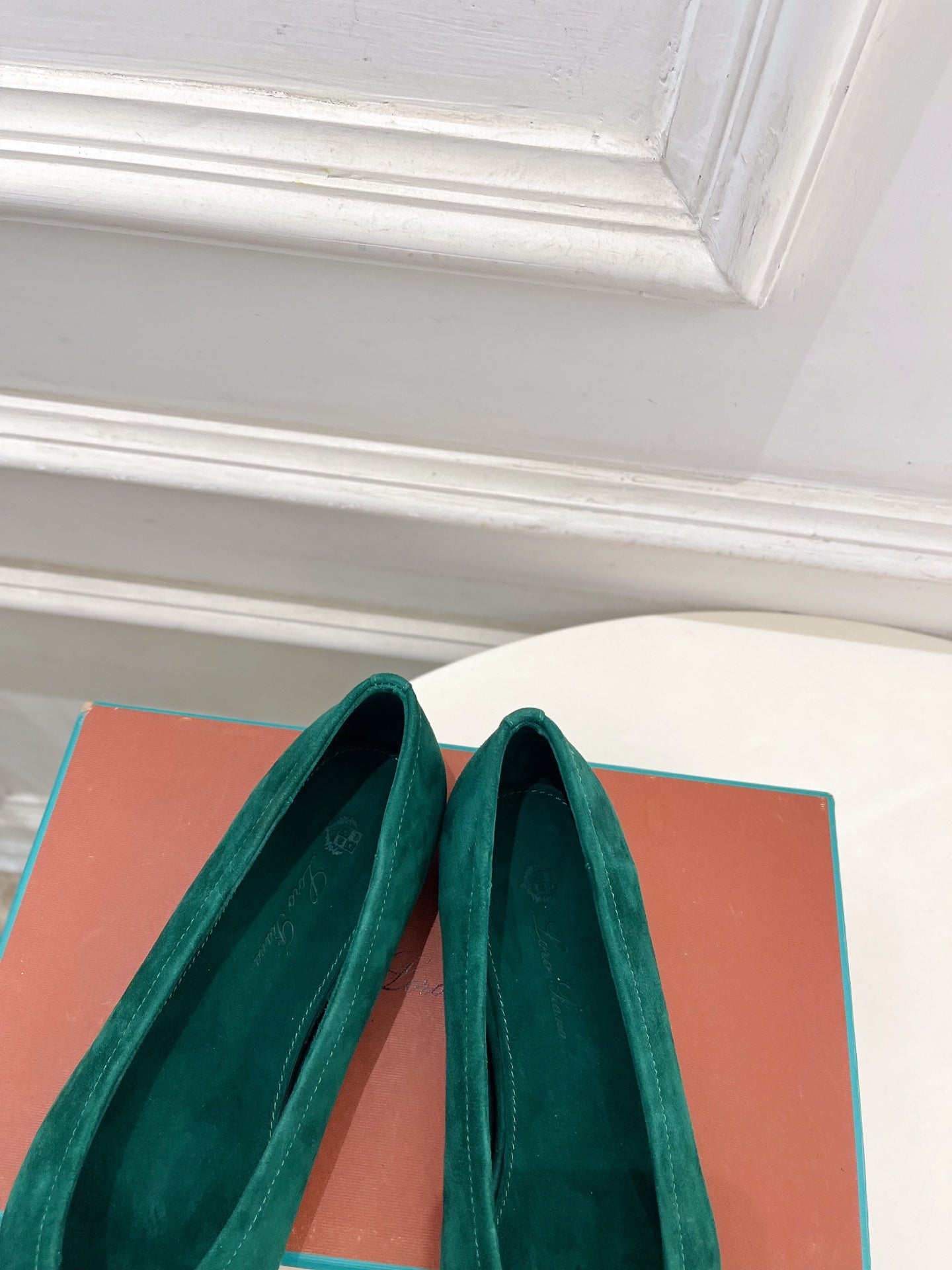 LP 26SS Ballet Flats Teal Green Suede 587578