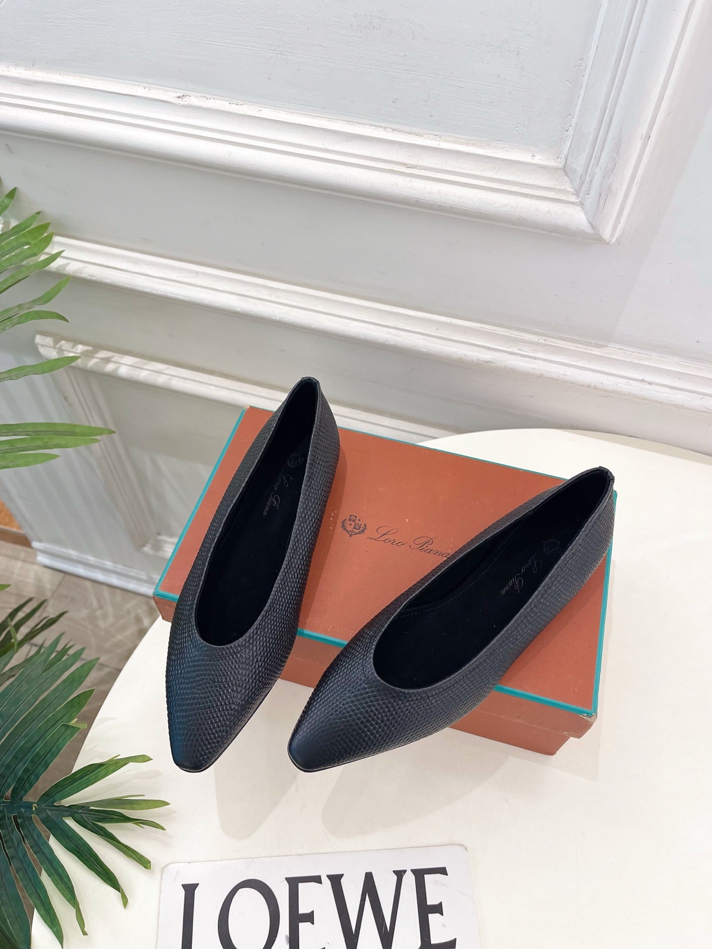 LP 26SS Ballet Flats Black Snakeskin 587579