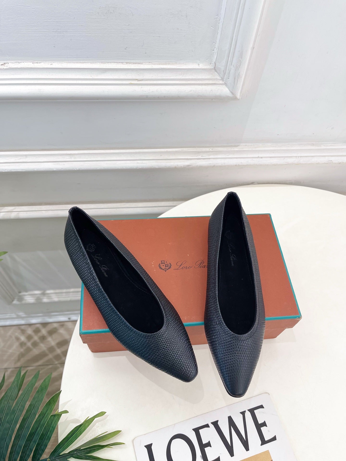 LP 26SS Ballet Flats Black Snakeskin 587579