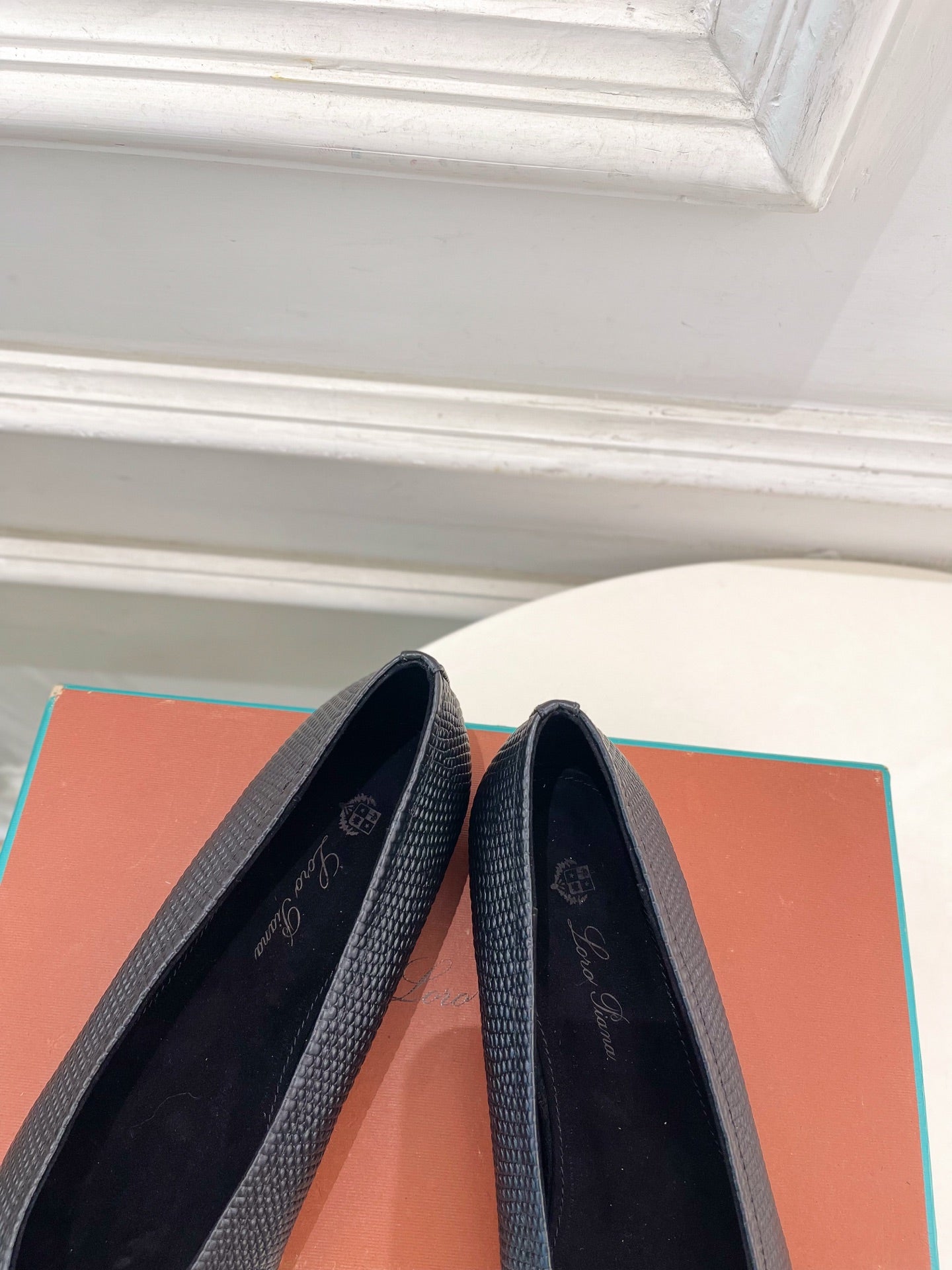 LP 26SS Ballet Flats Black Snakeskin 587579