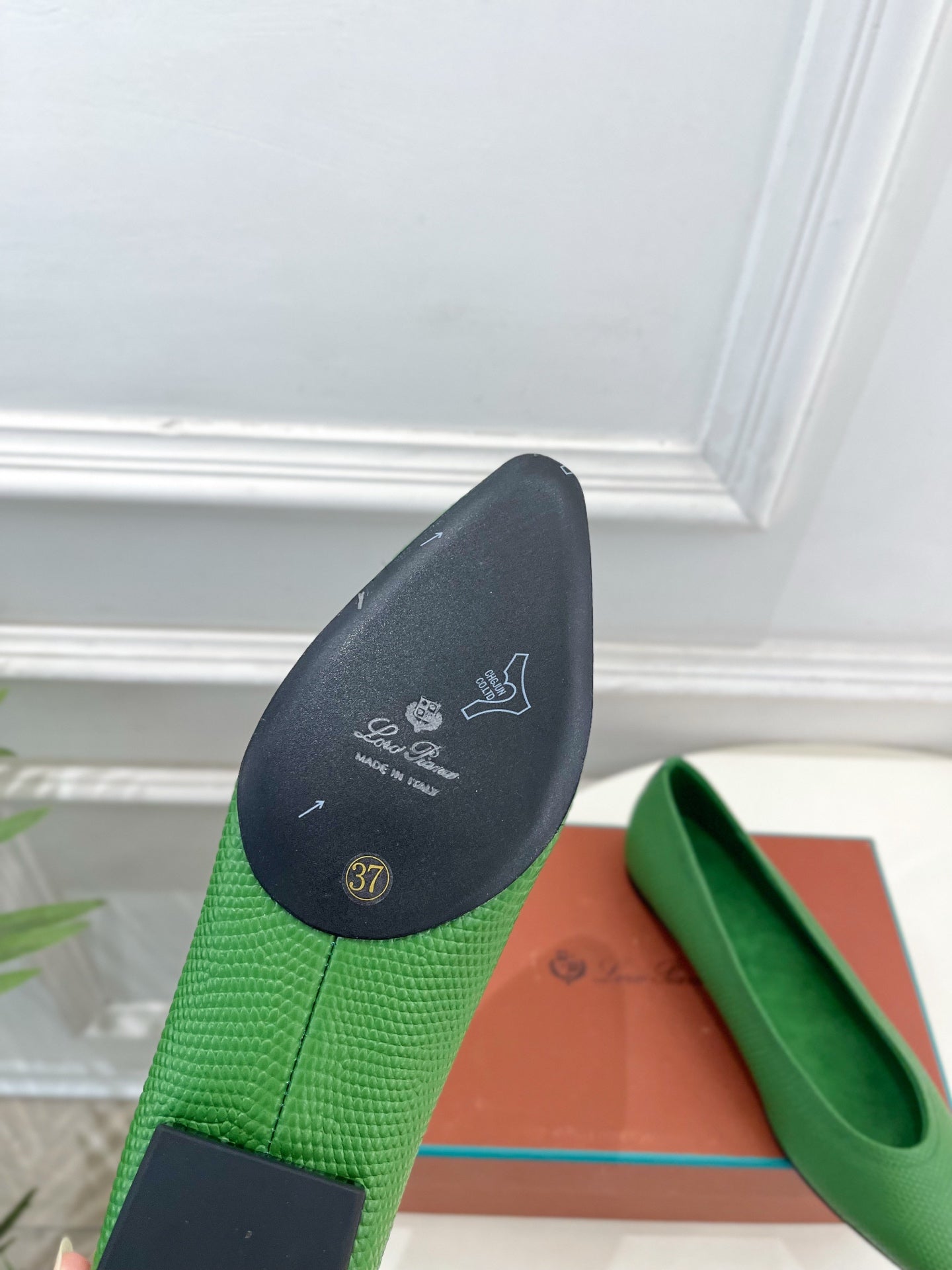 LP 26SS Ballet Flats Green Snakeskin 587581