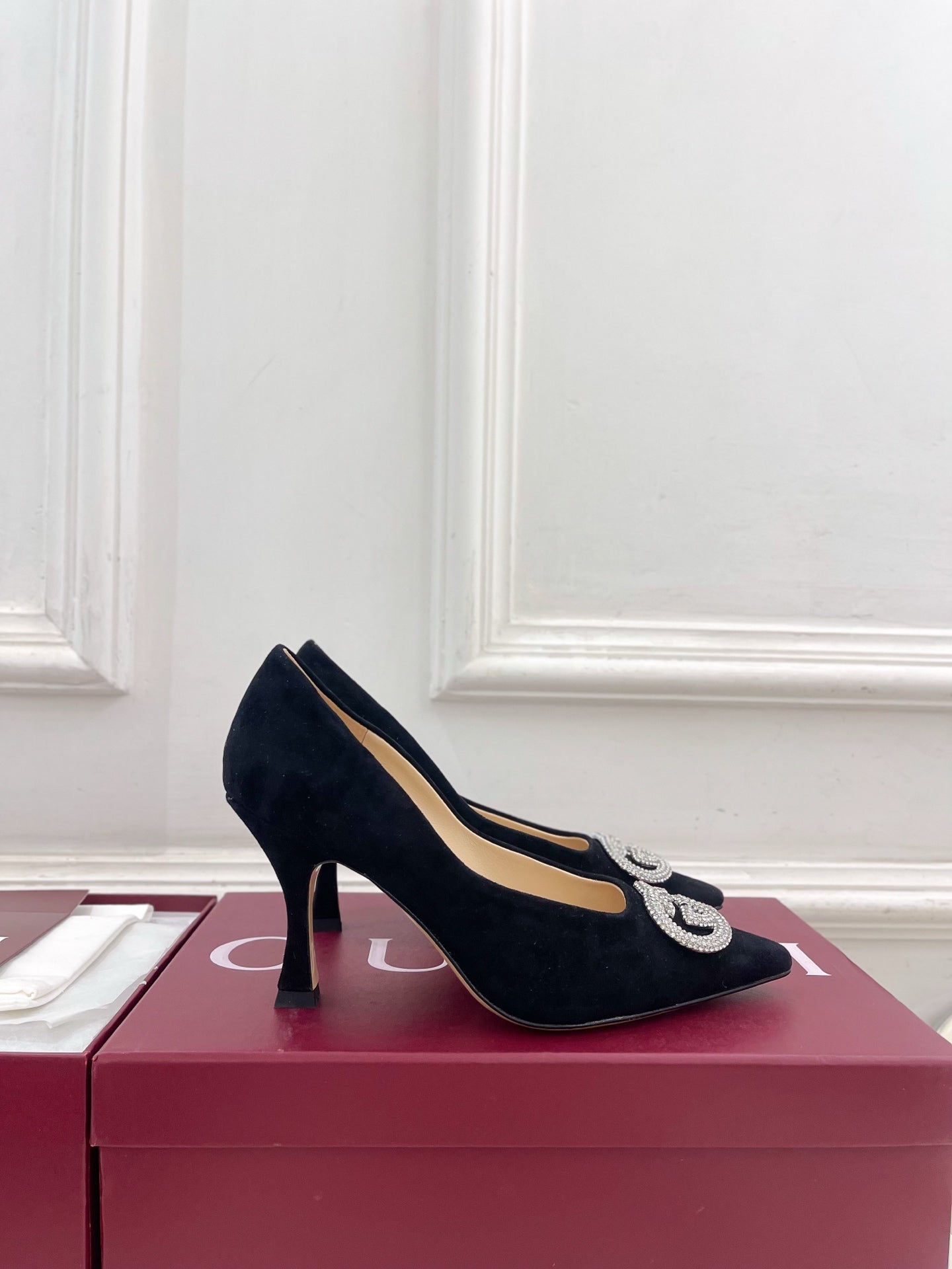 GG 26 High-Heeled 85 Pumps Black Suede 587074