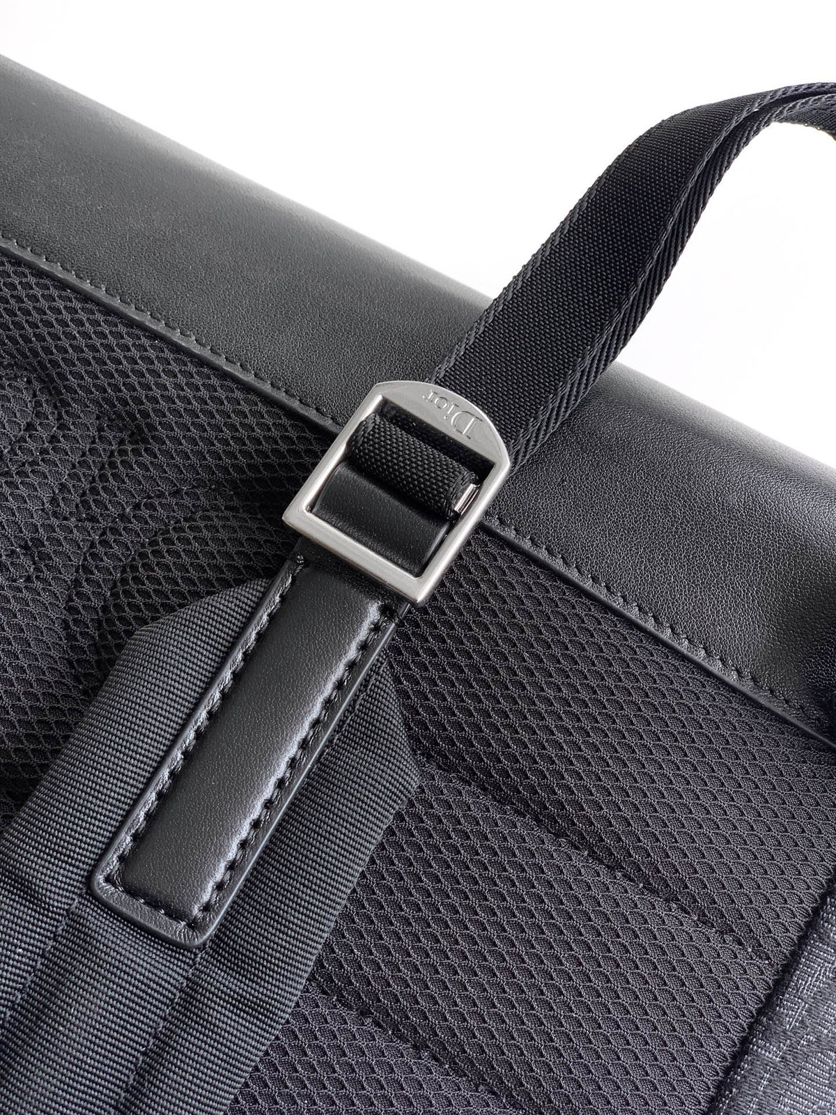 Dior 2026 Jett Backpack With Flap 42cm Black Fabric Leather