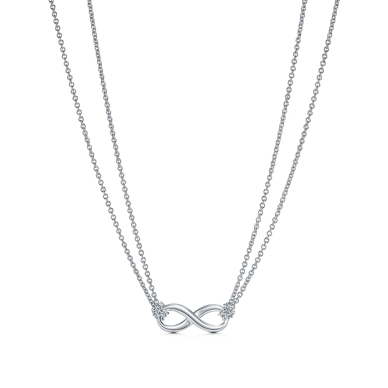 SILVER INFINITY DOUBLE CHAIN NECKLACE