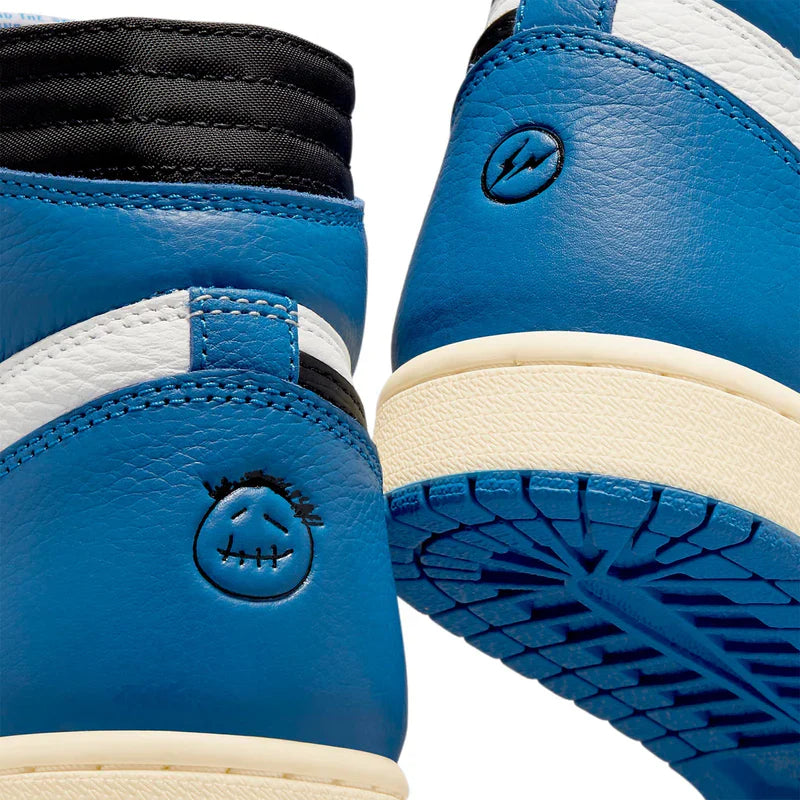 Travis Scott x Air Jordan 1 Blue Black White Leather