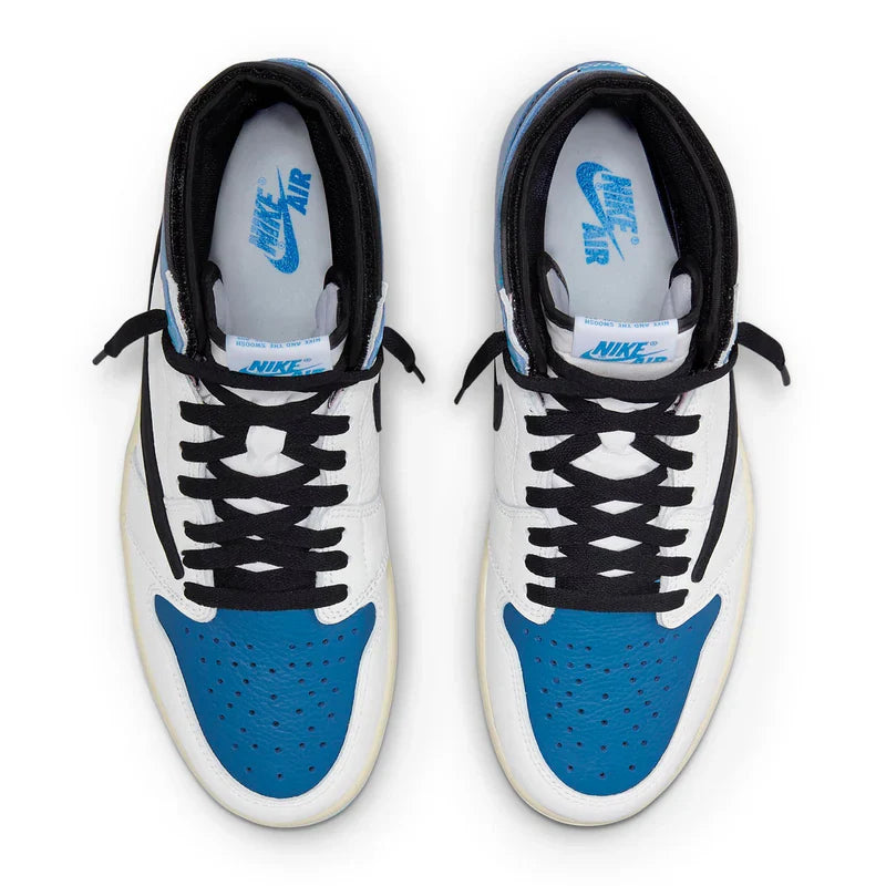 Travis Scott x Air Jordan 1 Blue Black White Leather