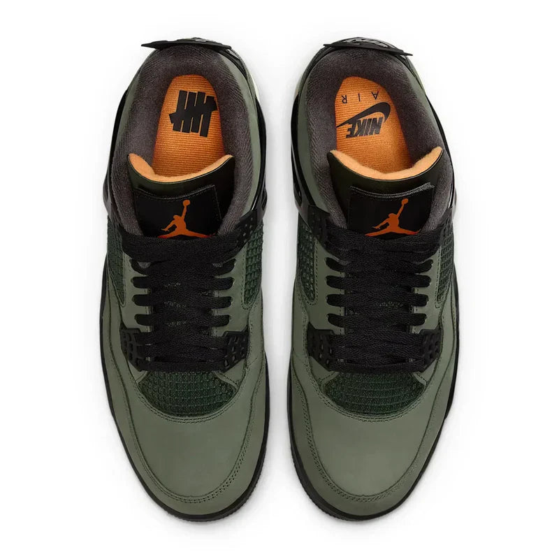 Undefeated x Air Jordan 4 Retro Dark Green Black Suede