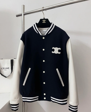 Celine 25 Jacket Blue White Wool